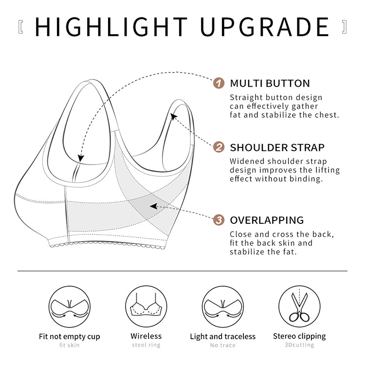 Wireless Front Button Comfort Bra